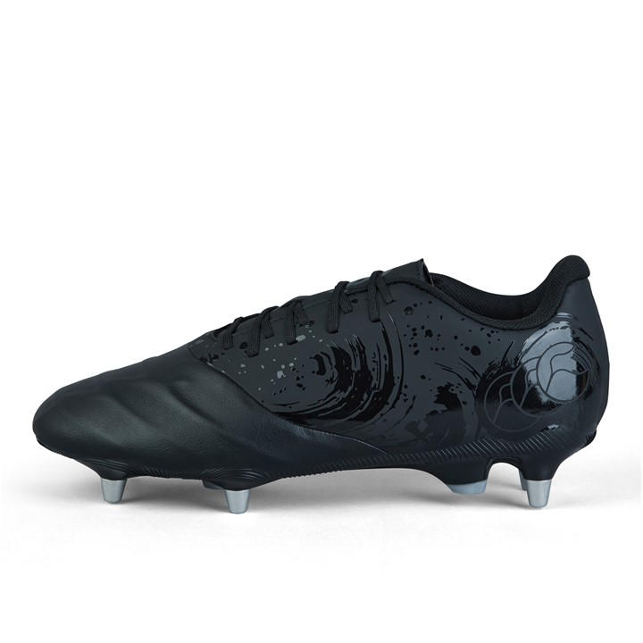 Canterbury Men's Black Phoenix Team Adults Soft Ground Rugby Boots Size 9.5