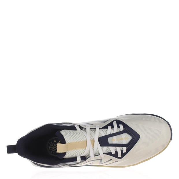 Бяло/Синьо - New Balance - FuelCell 10v6 Spike Cricket Shoes Adults