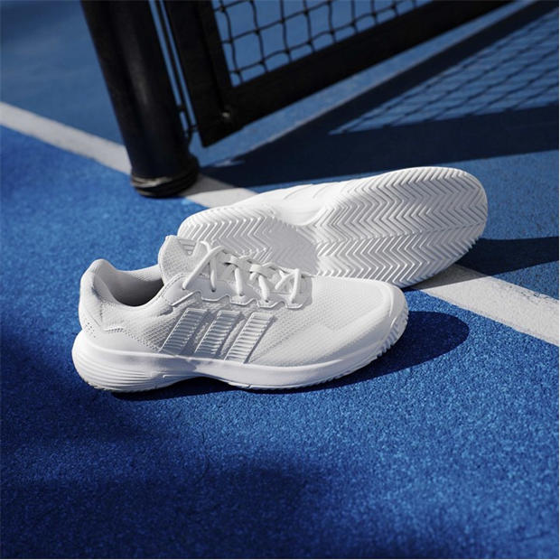Бяло/Матно сребърно - adidas - Men's Gamecourt Tennis Shoes