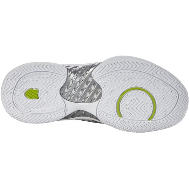 Сиво/Бяло/Зелено - K-Swiss - Women's Express Light 3 HB Clay Court Lace Up Tennis Shoes
