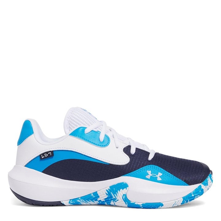 Under Armour Men's Blue Ua Lockdown 7 Low Basketball Trainers in Size 9.5, Sports Direct