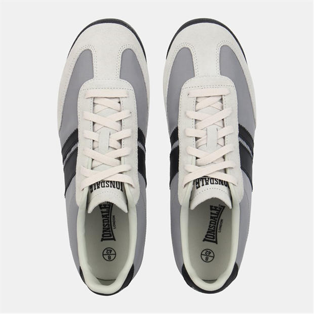 Grey/Black - Lonsdale - Men's Selhurst Suede Court Trainers