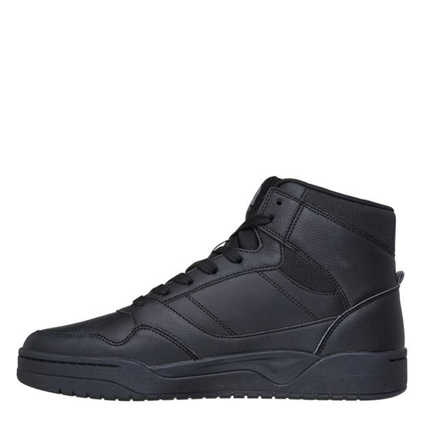 Black/Black - Skechers - Dualeather Overlay High Top Fashion High-Top Trainers Mens