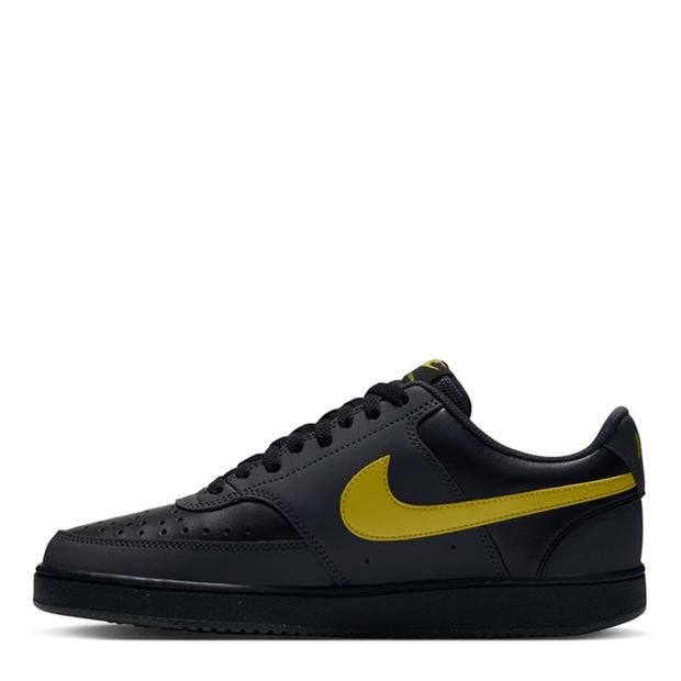 Black/Yellow - Nike - Court Vision Low Trainers Mens