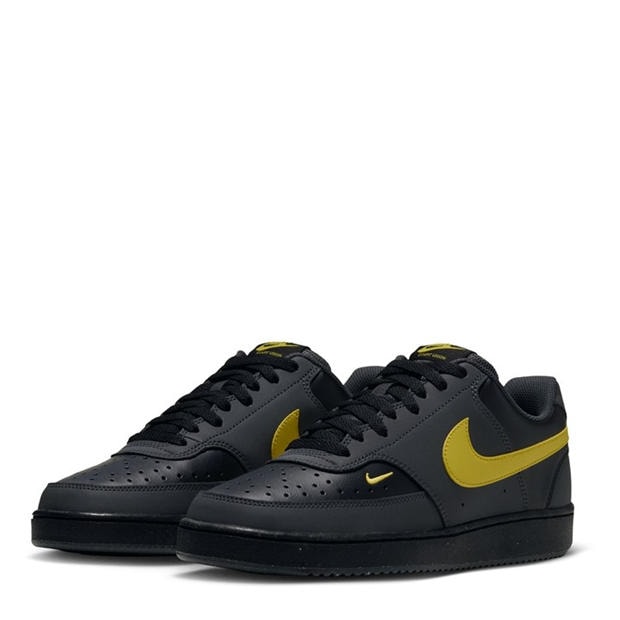 Black/Yellow - Nike - Court Vision Low Trainers Mens