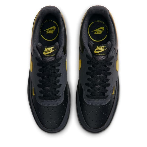 Black/Yellow - Nike - Court Vision Low Trainers Mens