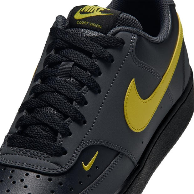 Black/Yellow - Nike - Court Vision Low Trainers Mens