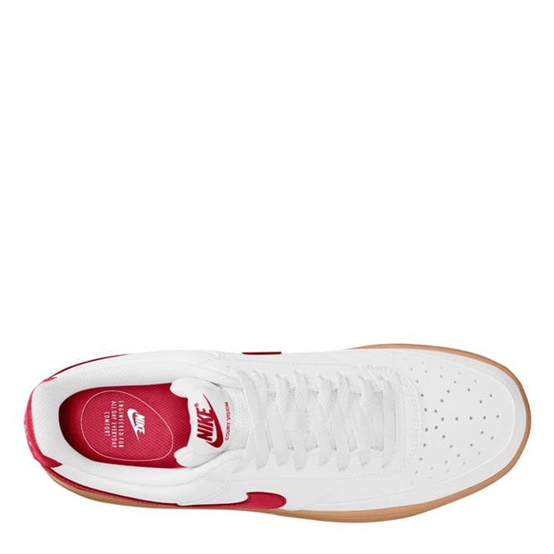 White/Gym Red - Nike - Court Vision Low Trainers Mens