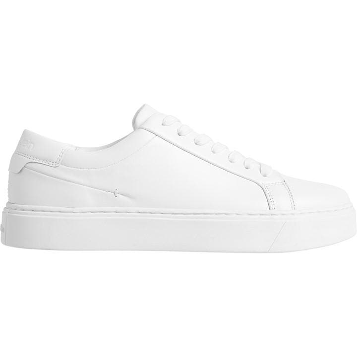 Calvin Klein Men's White Low Court Trainers in Size 10, Sports Direct