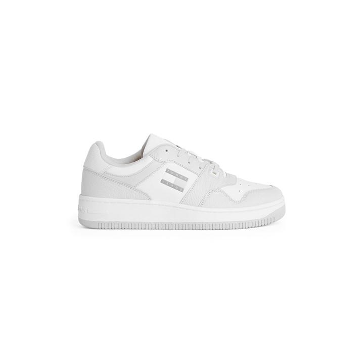 Tommy Jeans Men's White Retro Leather Basket Trainers Size 7