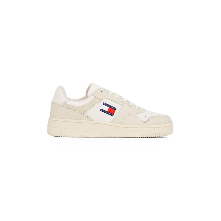 Tommy Jeans Men's White Retro Leather Basket Trainers in Size 11, Sports Direct