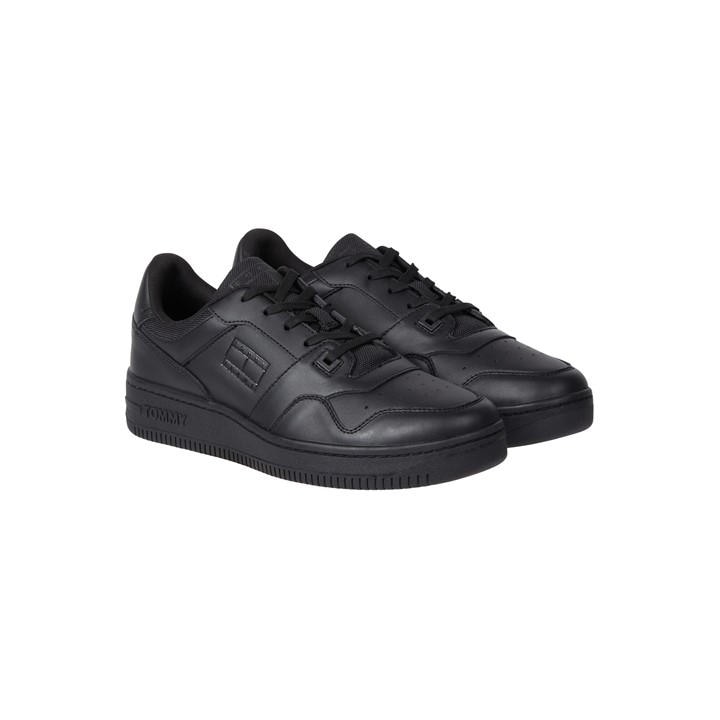 Tommy Jeans Men's Black Retro Leather Basket Trainers Size 7