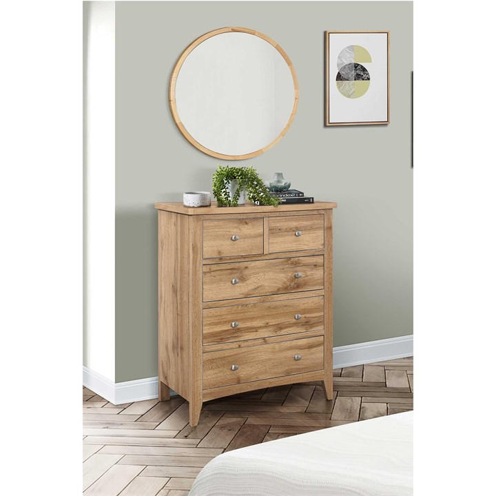 Birlea  Brown Hampstead 3+2 Drawer Chest, Sports Direct