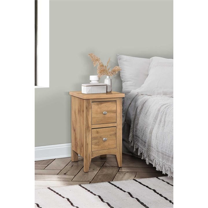 Birlea  Brown Hampstead 2 Drawer Bedside Table, Sports Direct