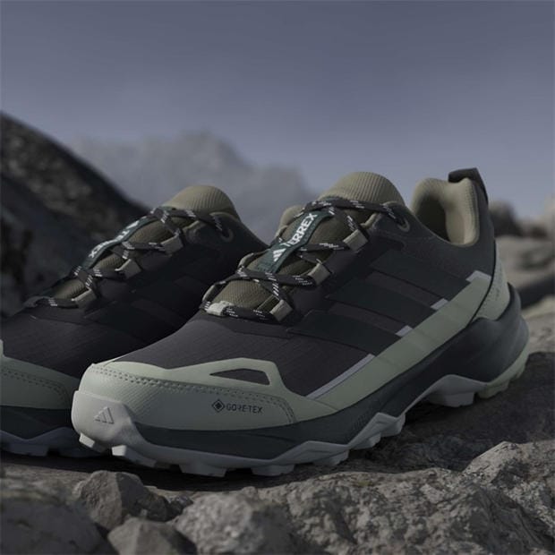 Carbon/Green - adidas - TERREX Skychaser AX5 GORE-TEX Hiking Shoes Mens