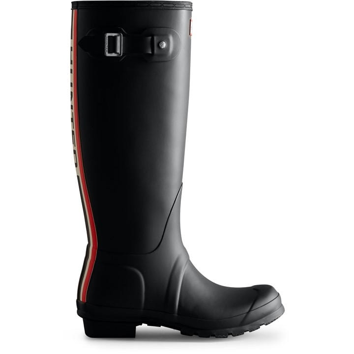 Hunter Women's Black Tall Tri Fold Logo Wellies in Size 3, Sports Direct