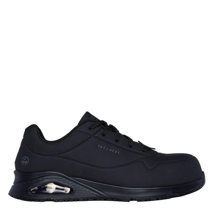 Skechers Men's Black Lace Up Athletic Safety Steel Toe Cap Boots in Size 9.5, Sports Direct