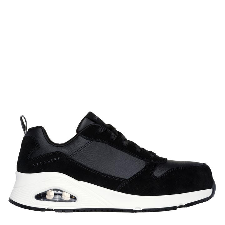 Skechers Women's Black Uno Sr Lace Up Safety Toe Non Slip Shoes in Size 4, Sports Direct