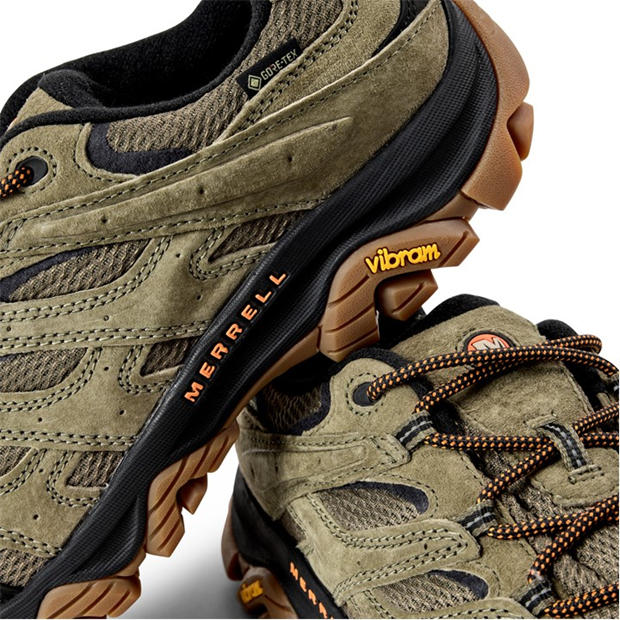 Olive/Gum - Merrell - Moab 3 GTX Hiking Shoes Mens