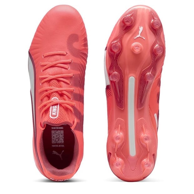 White-Red Fire - Puma - King Ultimate.1 Firm Ground Football Boots Womens