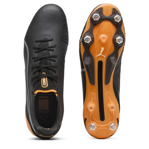 Черно/Оранжево - Puma - Men's King .1 Soft Ground Football Boots
