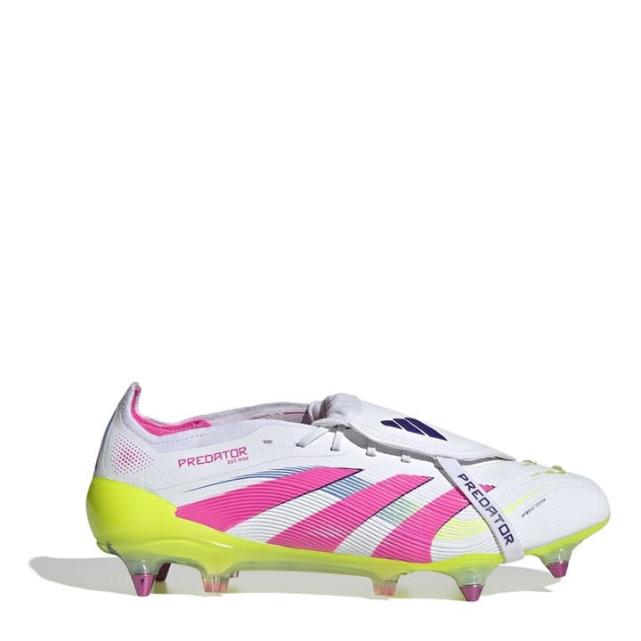 Adidas Men's White Predator Elite Fold-Over Tongue  Soft Ground Football Boots in Size 8, Sports Direct