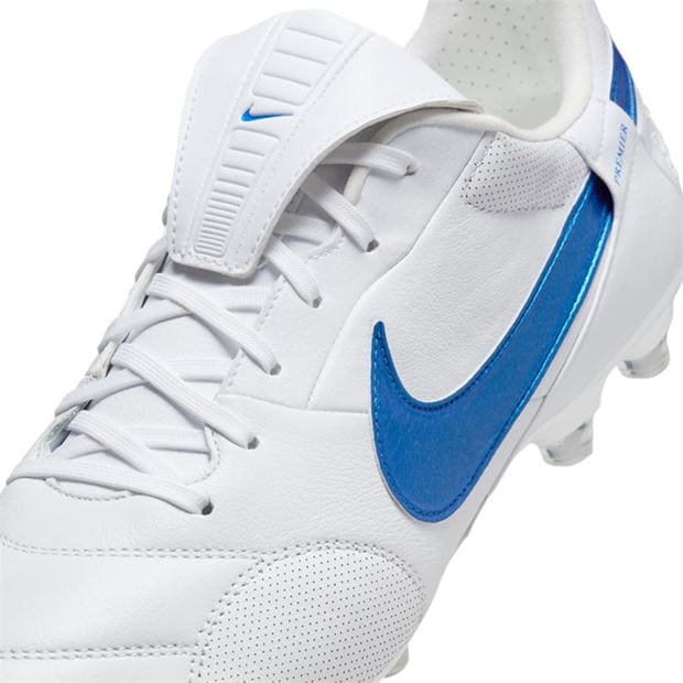 White/Blue - Nike - Premier 3 Adults Firm Ground Football Boots