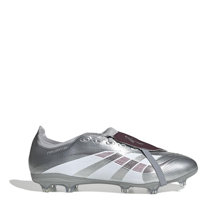 Adidas  Silver  Predator League Fold Over Tongue Firm Ground Football Boots in Size 9.5, Sports Direct