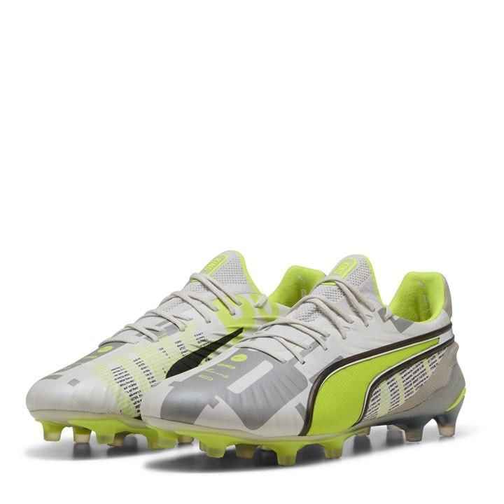 Puma Men's Grey King Ultimate Firm Ground Football Boots in Size 9.5, Sports Direct