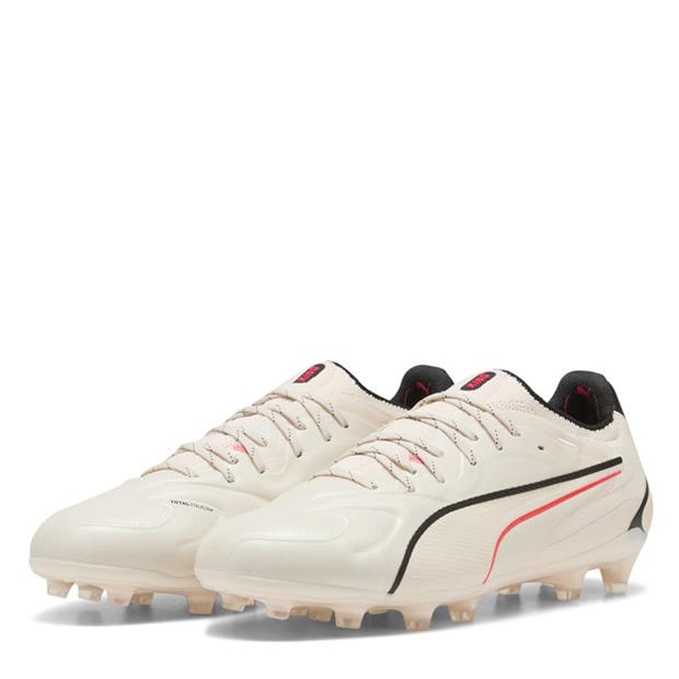 Almond/Red - Puma - Mens PUMA King Ultimate Firm Ground Football Boots