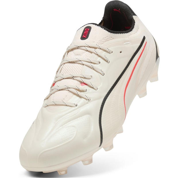 Almond/Red - Puma - Mens PUMA King Ultimate Firm Ground Football Boots