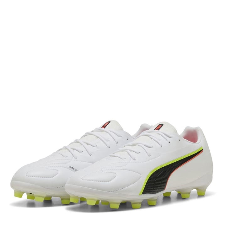 Puma Men's White King Match 5 Firm Ground Football Boots in Size 11, Sports Direct
