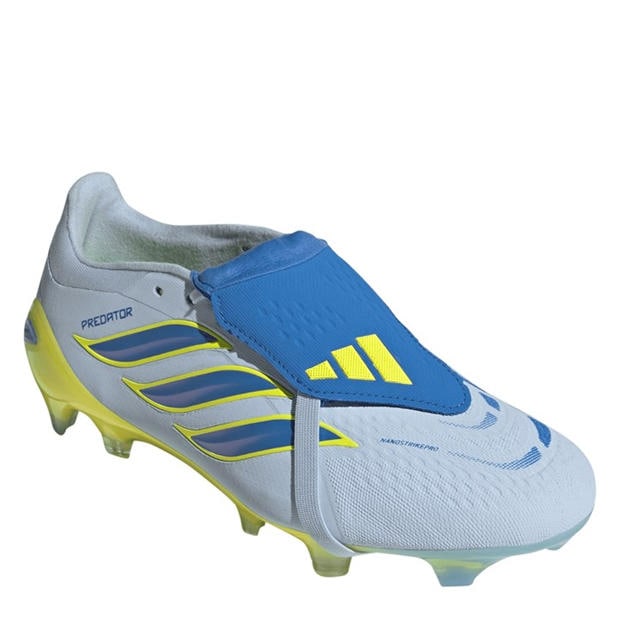 Blue/Yellow - adidas - Men's Predator Pro Fold Over Tongue Firm Ground Football Boots