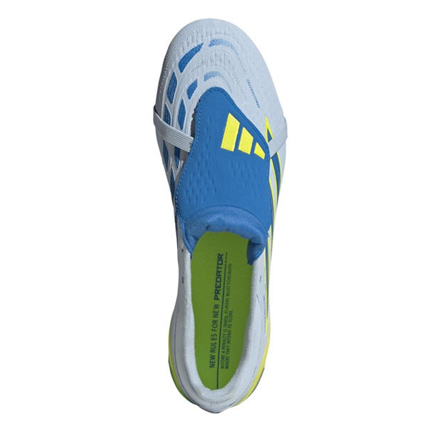 Blue/Yellow - adidas - Men's Predator Pro Fold Over Tongue Firm Ground Football Boots