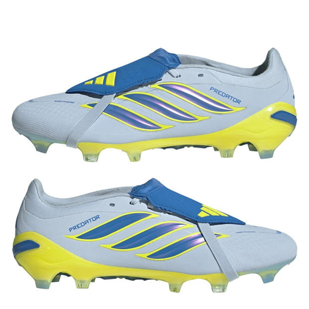 Blue/Yellow - adidas - Men's Predator Pro Fold Over Tongue Firm Ground Football Boots