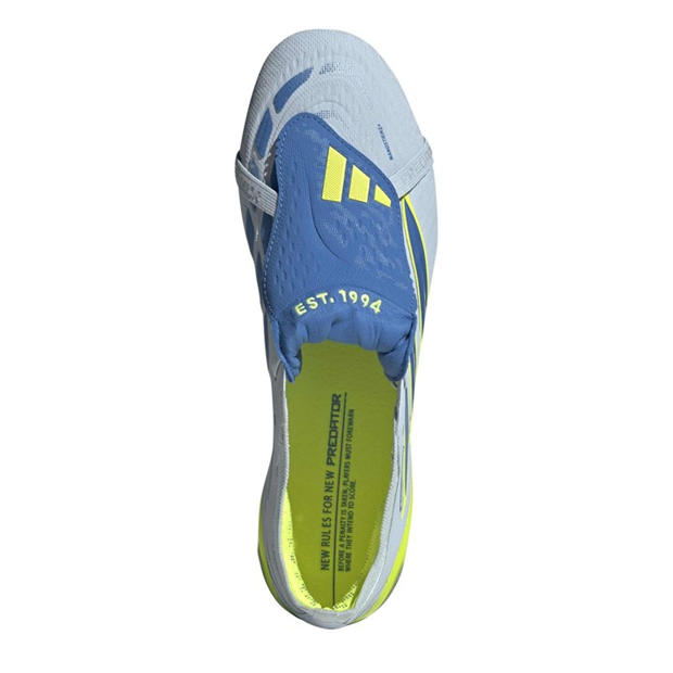 Blue/Yellow - adidas - Mens Predator Elite Fold-Over Tongue Firm Ground Football Boots