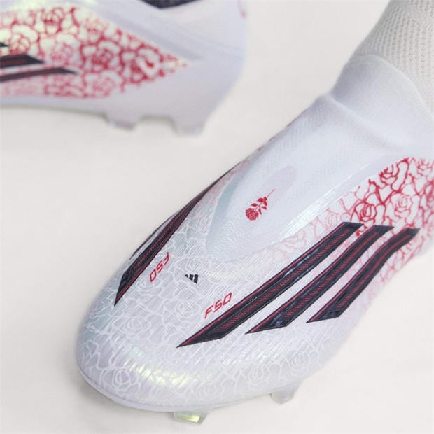White/Blk/Red - adidas - F50 Elite Laceless Adults Firm Ground Football Boots