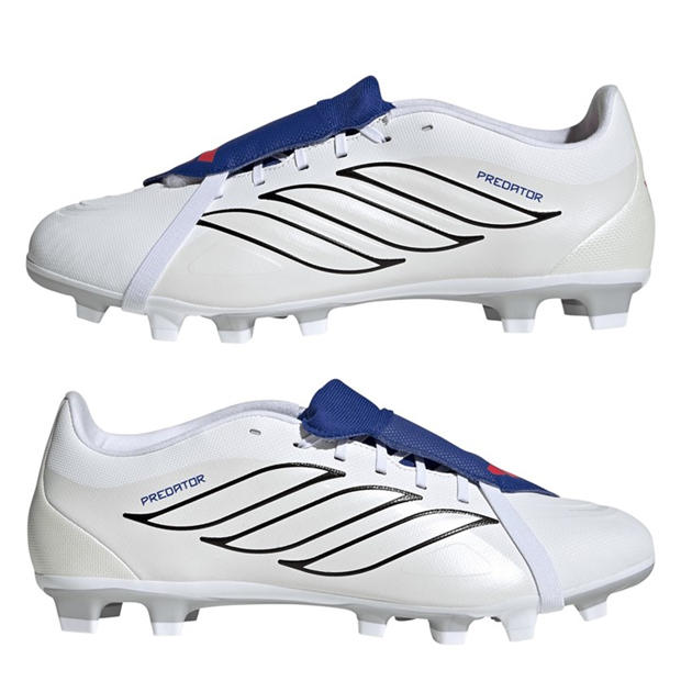 White/Blue - adidas - Mens adidas Predator Fold-Over Tongue Club Firm Ground Football Boots