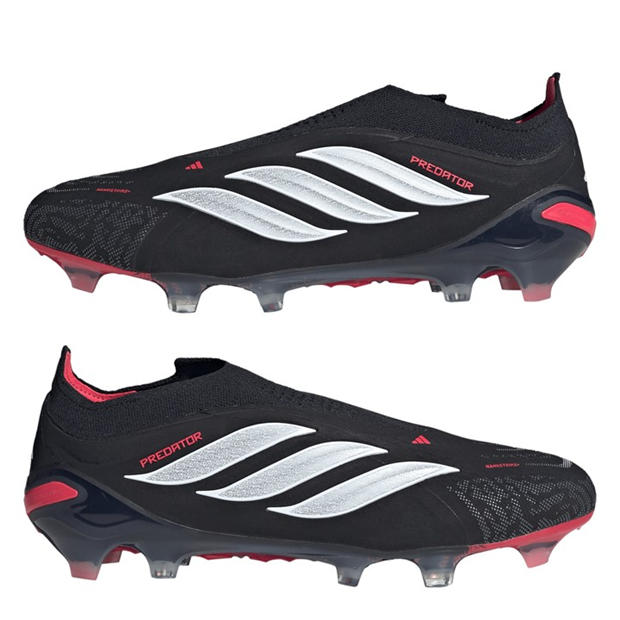 Black/Red - adidas - Mens adidas Predator Elite Laceless Firm Ground Football Boots