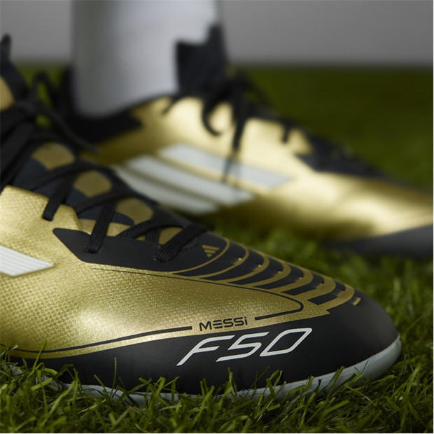 Gold/Wht/CBlack - adidas - F50 League Messi Adults Firm Ground Football Boots