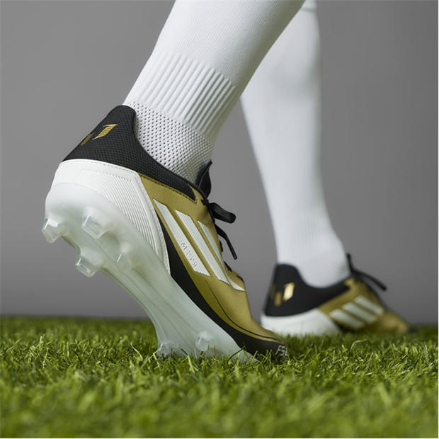 Gold/Wht/CBlack - adidas - F50 League Messi Adults Firm Ground Football Boots