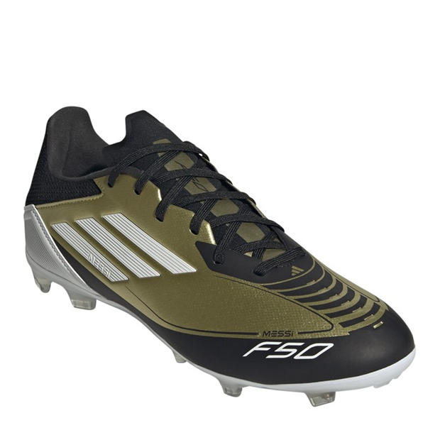 Gold/Wht/CBlack - adidas - F50 League Messi Adults Firm Ground Football Boots