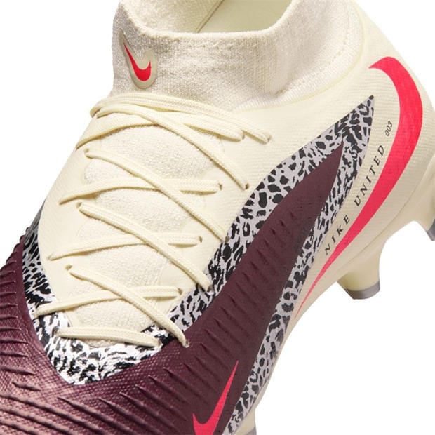 Burgundy/Print - Nike - Phantom 6 Academy Adults Firm Ground Football Boots