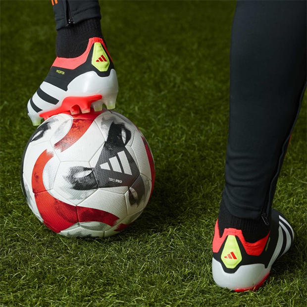Melns/Balta/Sarkans - adidas - Predator 24 Elite Laceless Firm Ground Football Boots