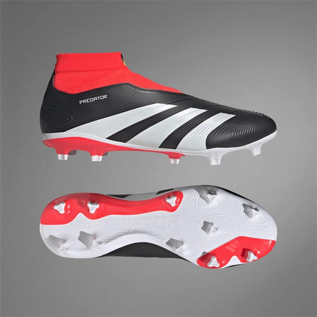 Black/White/Red - adidas - Predator 24 League Laceless Firm Ground Football Boots