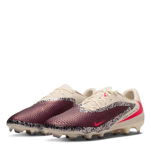 Burgundy/Print - Nike - Phantom 6 Low Academy Adults Firm Ground Football Boots