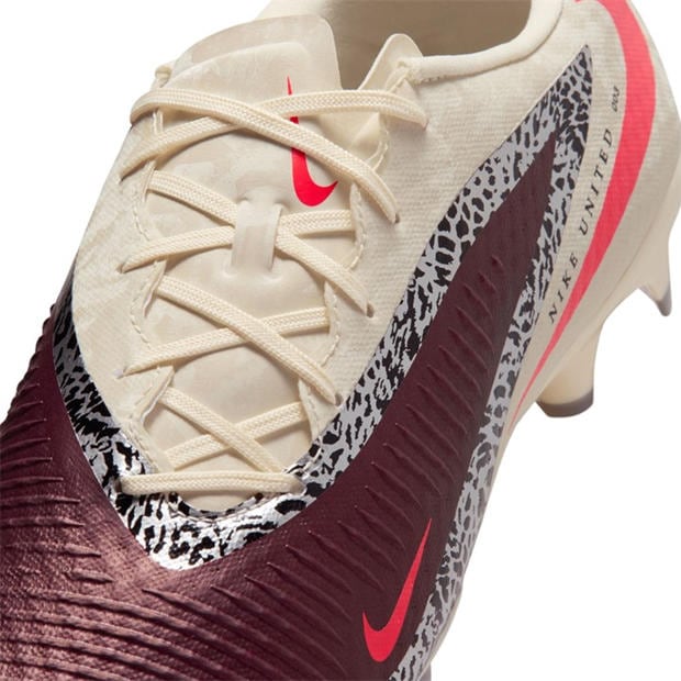 Burgundy/Print - Nike - Phantom 6 Low Academy Adults Firm Ground Football Boots