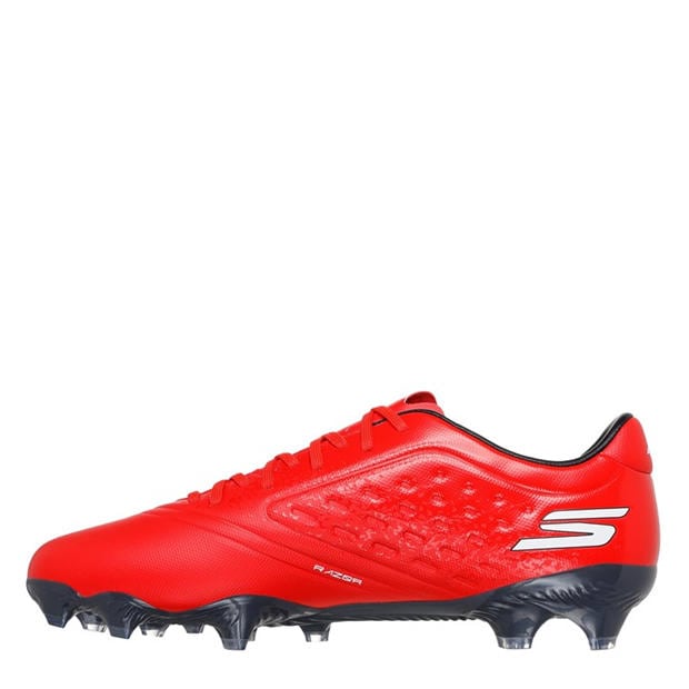 Red/Black - Skechers - Razor Adults Academy Firm Ground Football Boots