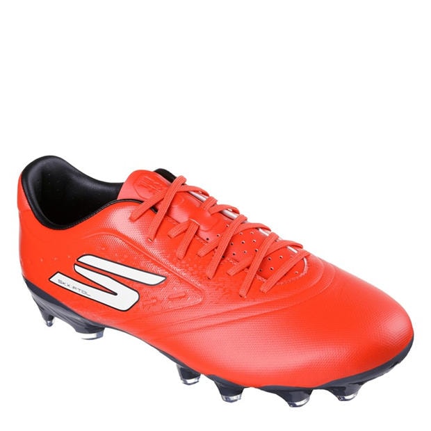 Red/Black - Skechers - Razor Adults Academy Firm Ground Football Boots