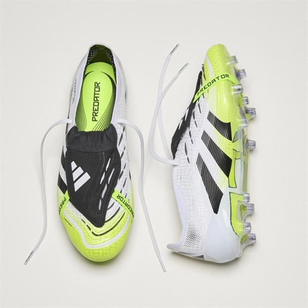 White/Blk/Lemon - adidas - Predator Elite Fold-Over Tongue Firm Ground Football Boots